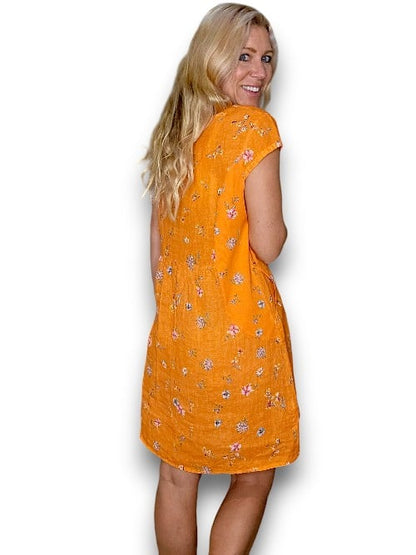 Bright Orange Windy Bloom Kennedy Dress