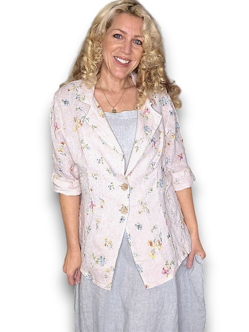 Lavender Windy Bloom Suit Linen Jkt