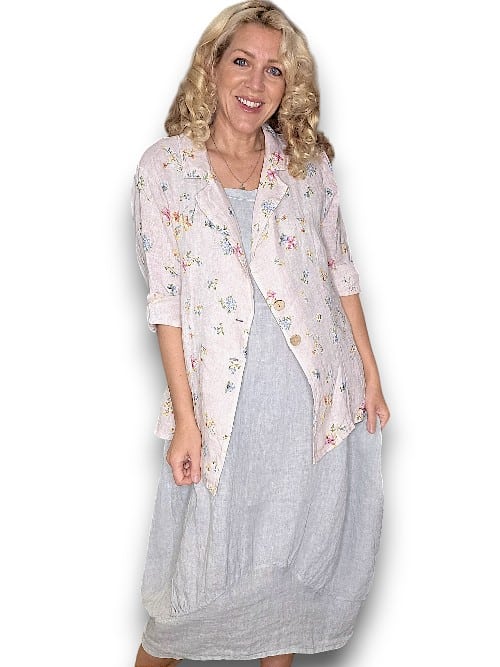 Lavender Windy Bloom Suit Linen Jkt