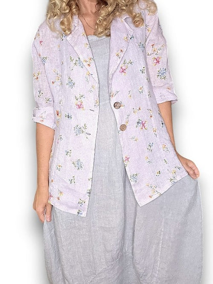 Lavender Windy Bloom Suit Linen Jkt