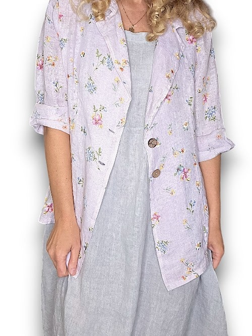 Lavender Windy Bloom Suit Linen Jkt