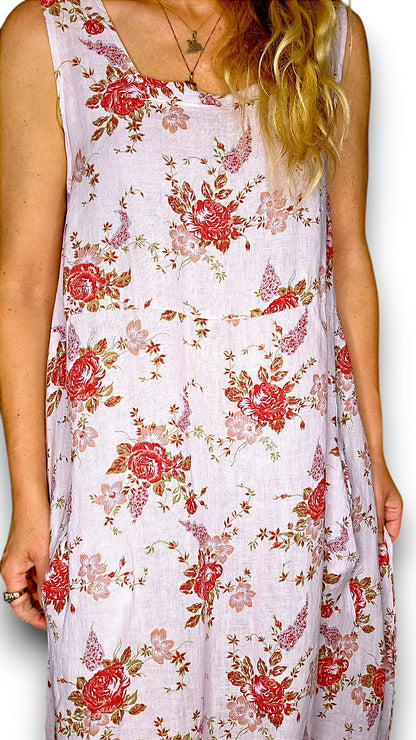 Light Lavender Red Rose Tank Dress