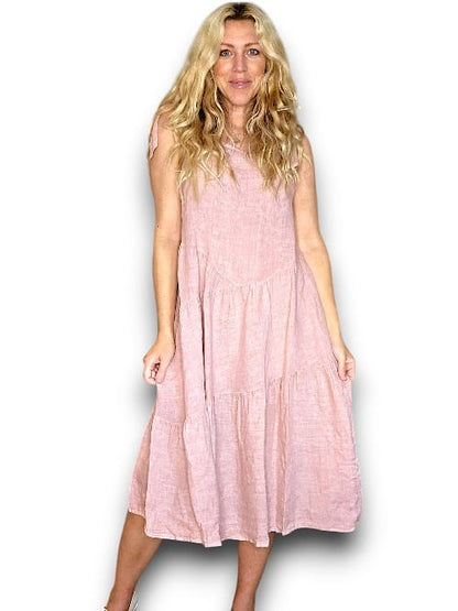Baby Pink Bow-Tie Summer Dress