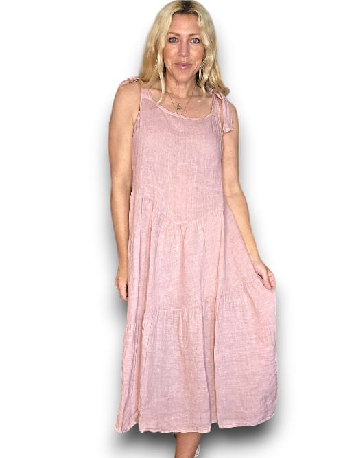 Baby Pink Bow-Tie Summer Dress