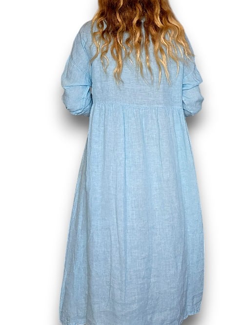Turquoise Maxi Button Shirt Dress