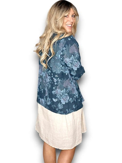 Dark Jade Scarlett Rose Suit Linen Jkt