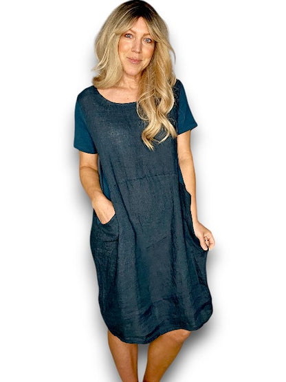 Dark Jade Plain Jungle Dress