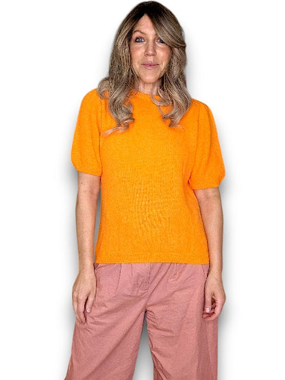 Orange Babydoll Pouf Sweater