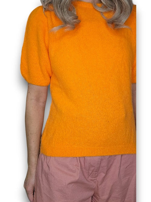 Orange Babydoll Pouf Sweater