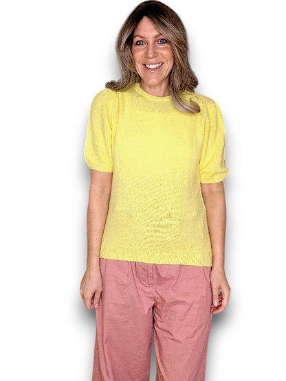Lemon Babydoll Pouf Sweater