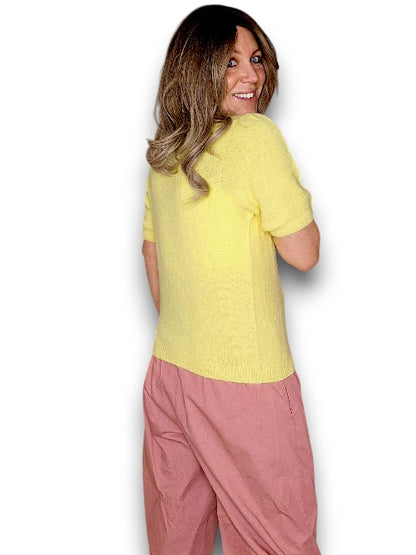 Lemon Babydoll Pouf Sweater