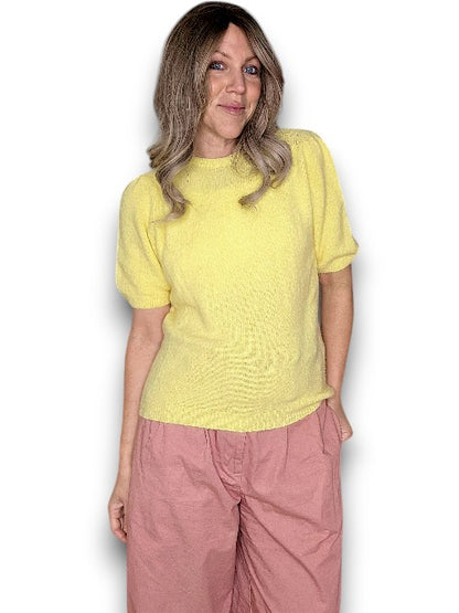 Lemon Babydoll Pouf Sweater