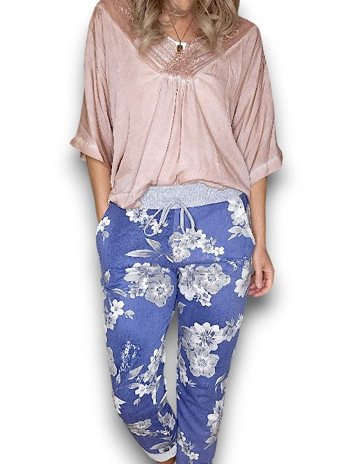 Denim Grey Shades Rose Jogger