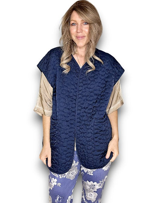 Quilted Navy Vest