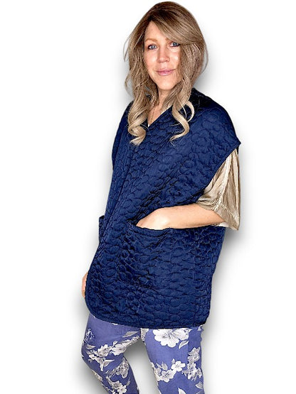 Quilted Navy Vest