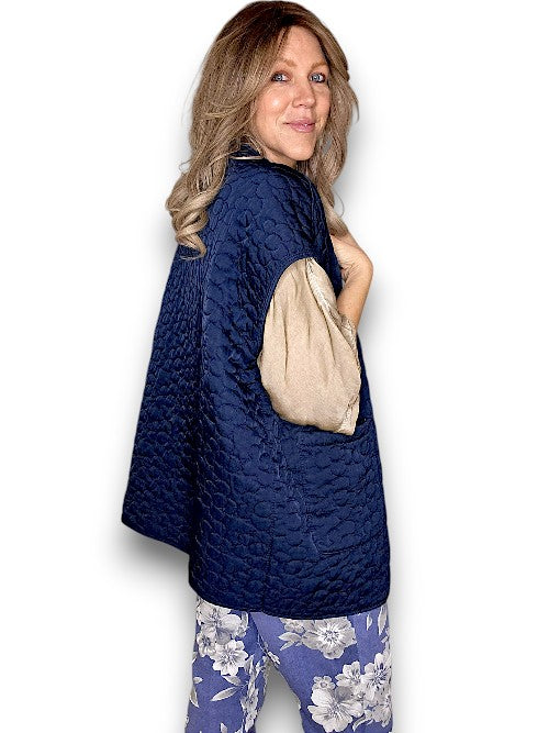 Quilted Navy Vest