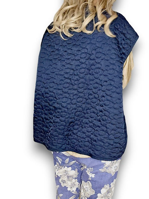 Quilted Navy Vest