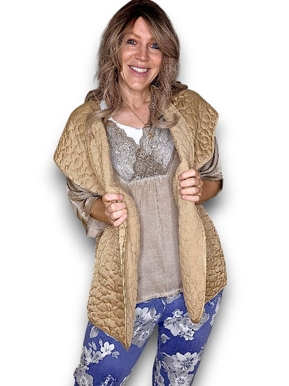 Quilted Caramel Vest