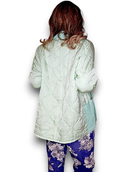 Pale Mint Quilted Wrap Jkt