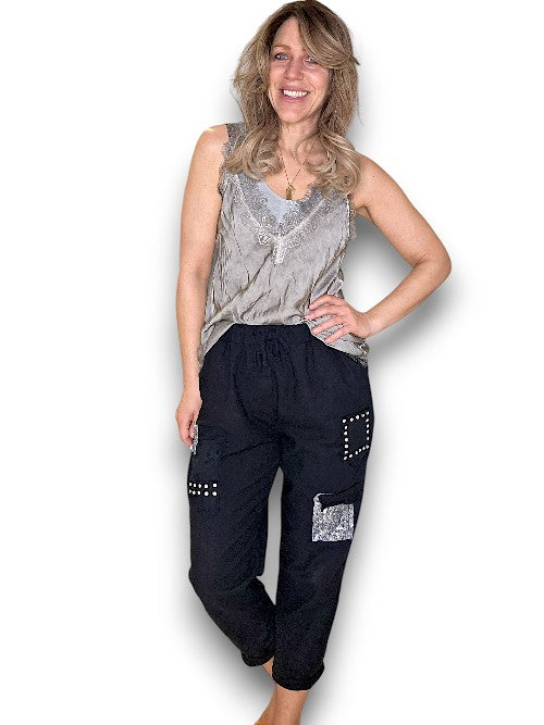 Black Diamond Pkt Linen/Cotton Pant