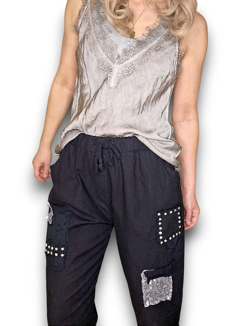 Black Diamond Pkt Linen/Cotton Pant