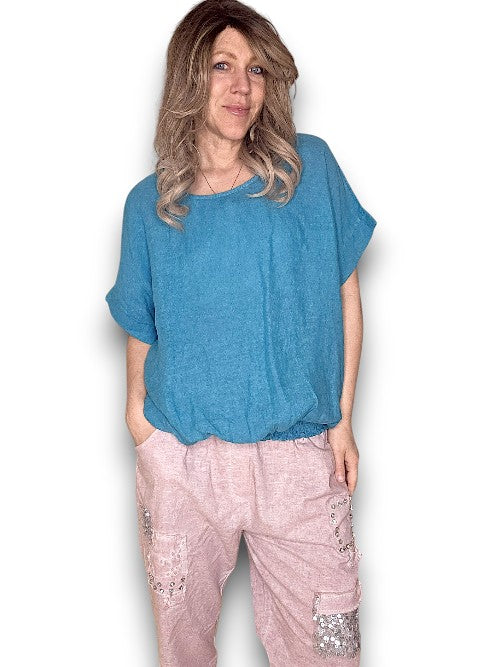 Teal Plain River Tee