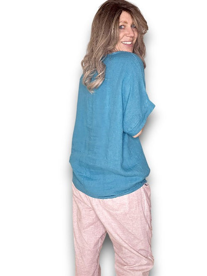 Teal Plain River Tee