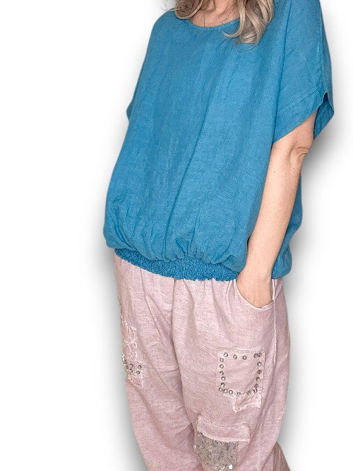 Teal Plain River Tee