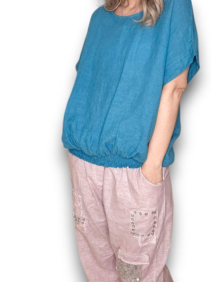 Teal Plain River Tee