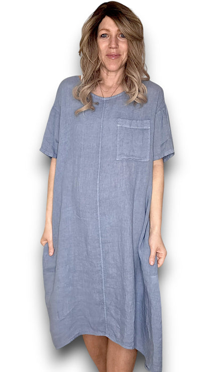 Petrol Plain Easy Peasy T-Shape Dress