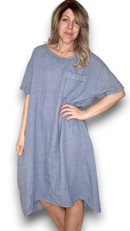 Petrol Plain Easy Peasy T-Shape Dress