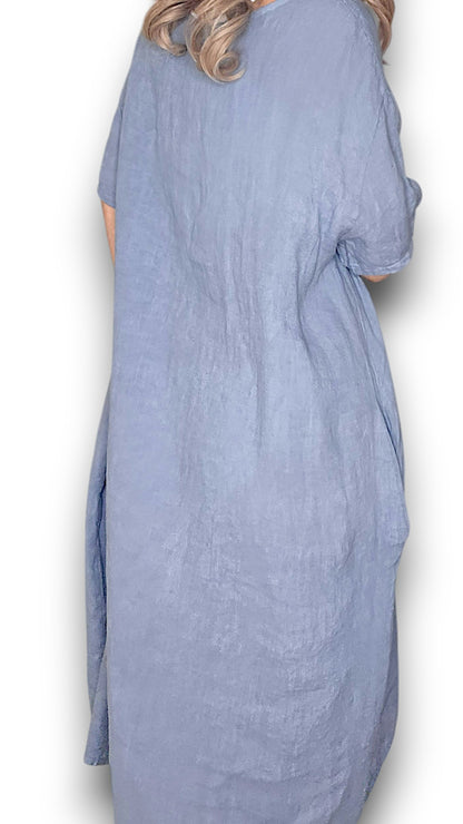 Petrol Plain Easy Peasy T-Shape Dress