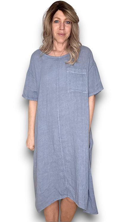 Petrol Plain Easy Peasy T-Shape Dress