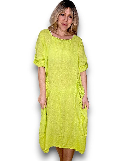 Limoncello Plain Button Sleeve Maxi Dress