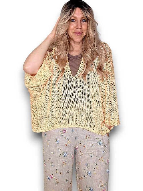 Apricot Bat Sleeve Knit