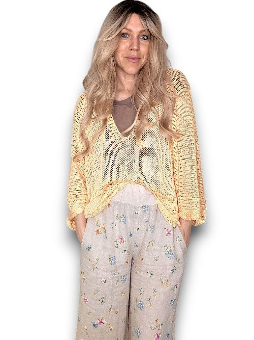 Apricot Bat Sleeve Knit