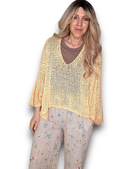 Apricot Bat Sleeve Knit