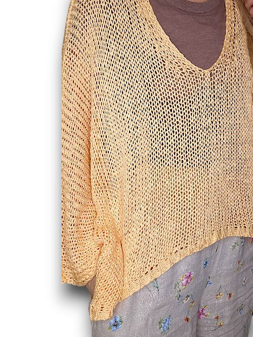 Apricot Bat Sleeve Knit