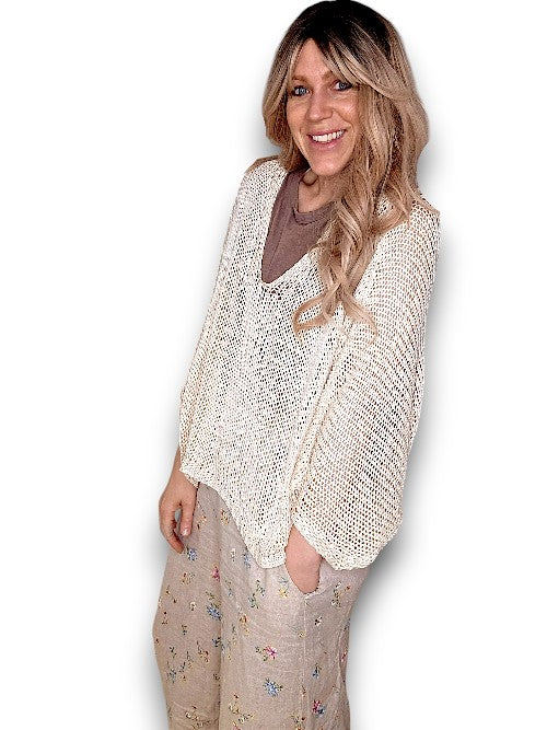 Vanilla Bat Sleeve Knit