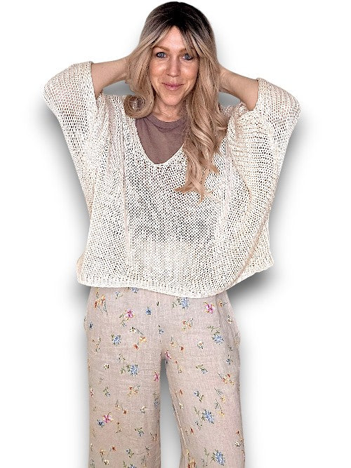 Vanilla Bat Sleeve Knit