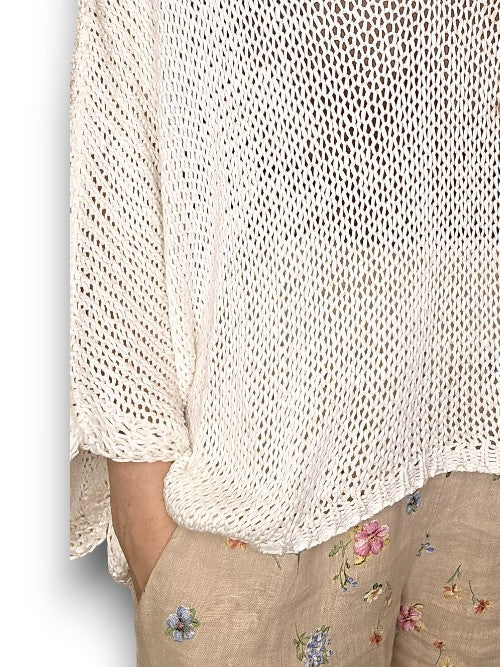 White Bat Sleeve Knit