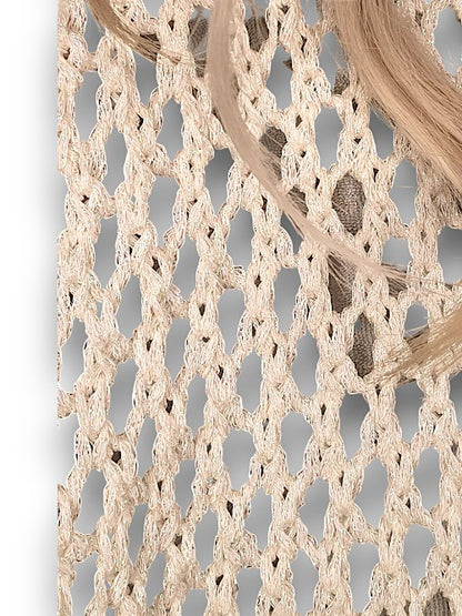 Vanilla Hollow Knit Poncho