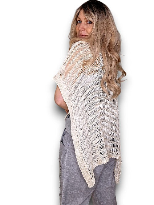 Vanilla Butterfly Knit Shawl