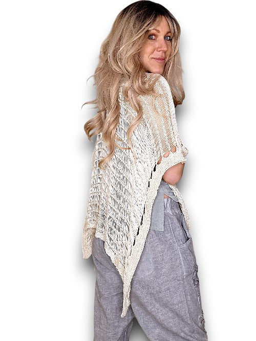 Vanilla Butterfly Knit Shawl