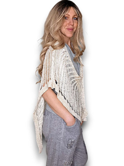 Vanilla Butterfly Knit Shawl