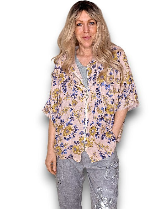 Baby Pink Retro Butterscotch Hoodie Jkt