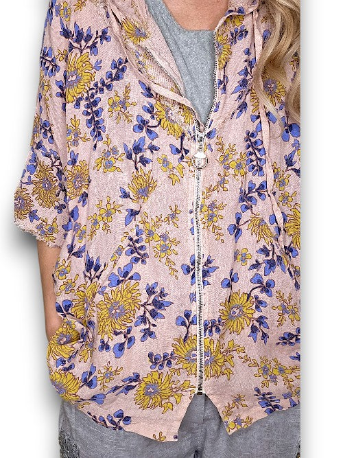 Baby Pink Retro Butterscotch Hoodie Jkt