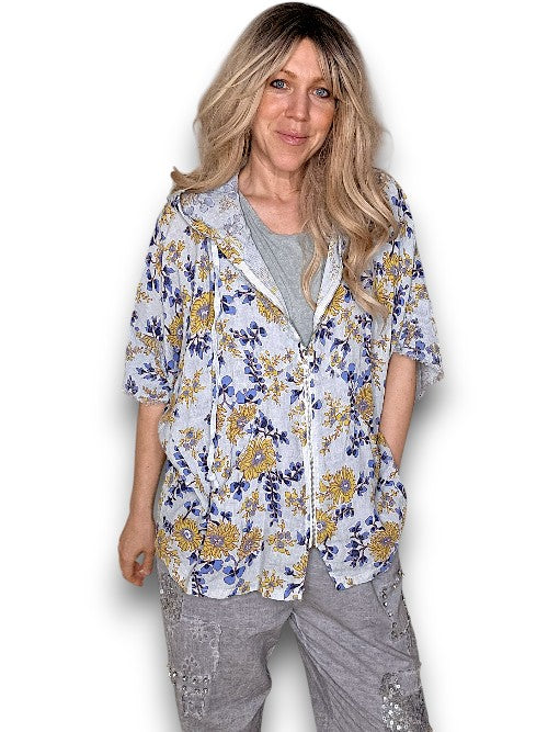 Silver Retro Butterscotch Hoodie Jkt