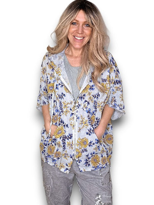 Silver Retro Butterscotch Hoodie Jkt