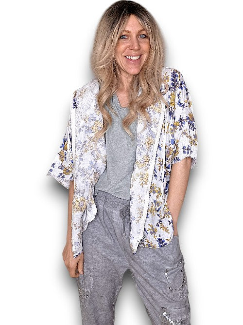 White Retro Butterscotch Hoodie Jkt